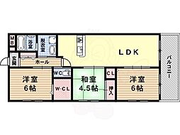 コートレジデンス 2階3LDKの間取り