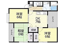 エステートピアタナカ1 3DKの間取図画像