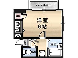 ツインツリーM&F 1Kの間取図画像