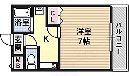 プロムナードみささぎ 1Kの間取図画像