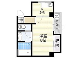 エルベ27 1Kの間取図画像