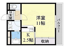 エストレノ ワンルームの間取図画像