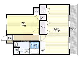 正光マンション 1LDKの間取図画像
