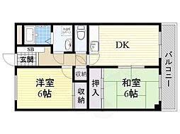 マンションウメノ 2DKの間取図画像