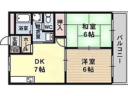 ハイム・エスポアール 2DKの間取図画像