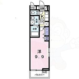 パインリバー 1Kの間取図画像