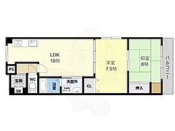 ループ1番館 2LDKの間取図画像