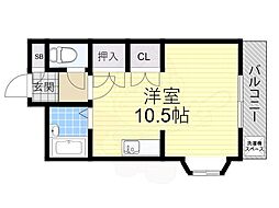 マツダ21 ワンルームの間取図画像