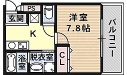 ヴィレッジ加綾北本町 1Kの間取図画像