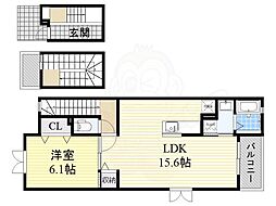 アンジュドルミエール 1LDKの間取図画像