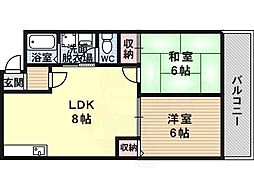 オースクレイン2 2LDKの間取図画像