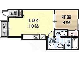 メゾンフルール 1LDKの間取図画像