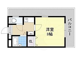 プロスパーハイツ古市 1Kの間取図画像