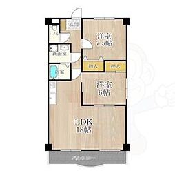 パレーシャル21 2LDKの間取図画像