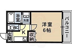 メゾンドアンジェ 1Kの間取図画像