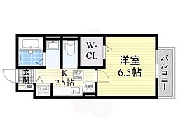 ルピナスB 1Kの間取図画像