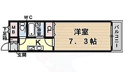 D・H白鳥ビル 1Kの間取図画像
