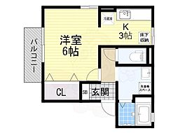サンフェルティA棟 ワンルームの間取図画像