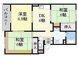 フラワーヒルまつもと 3DKの間取図画像