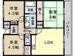 コンフォート津々山 3LDKの間取図画像