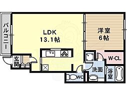 アビタシオン 1LDKの間取図画像
