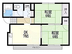 フレマリールさかえ 2DKの間取図画像