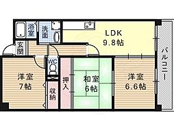 ウエストインヒルズ 3LDKの間取図画像
