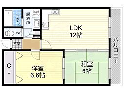 メゾン川口 2LDKの間取図画像