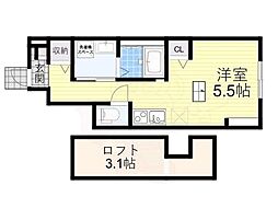 あんしん津堂08-1080 ワンルームの間取図画像