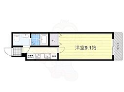 ヒルズ八尾本町 1Kの間取図画像