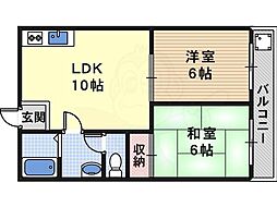 メゾンプレザーント 2LDKの間取図画像