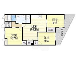 アンリハイツ 3LDKの間取図画像