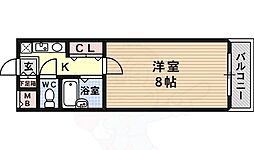 ヒサティー松原 1Kの間取図画像