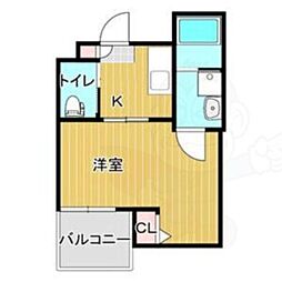 カーサフォルトゥナート羽曳野I 1Kの間取図画像