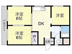 STEADY羽曳野 3DKの間取図画像