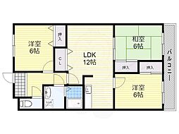 ヴィラはぎわら 3LDKの間取図画像