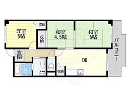 バルカン富田林 3DKの間取図画像