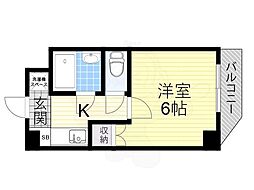 ルミエールS 1Kの間取図画像