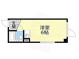 イーストコート ワンルームの間取図画像