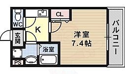 フジパレスパルトネールさとの2番館 1Kの間取図画像