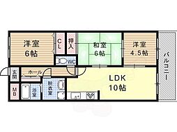 ベルデフラッツ松野 3LDKの間取図画像
