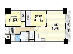 メゾンドール向陽 2LDKの間取図画像
