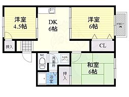 ハイツトシ 3DKの間取図画像