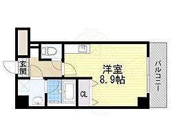 サニーヴィラジェミー ワンルームの間取図画像