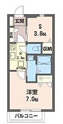 サン・ヒルズ光が丘 1SKの間取図画像