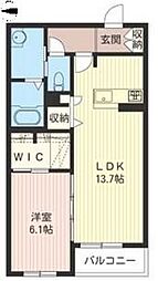 ポポラーレ 1LDKの間取図画像