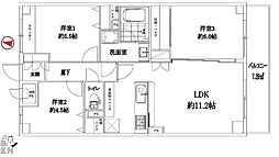 プランヴェール新川崎 3LDKの間取図画像