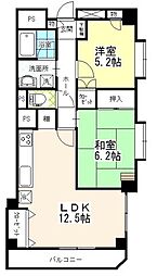 イルニードマンション 2階2LDKの間取り