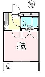 ラ.ミア.カーサ.高砂 1Kの間取図画像