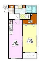 カピリナ 1LDKの間取図画像